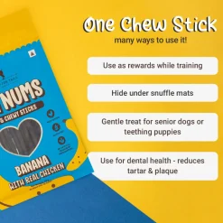 HUFT Yum Nums Soft & Chewy Sticks Banana with Real Chicken Treat For Dogs - 70 g