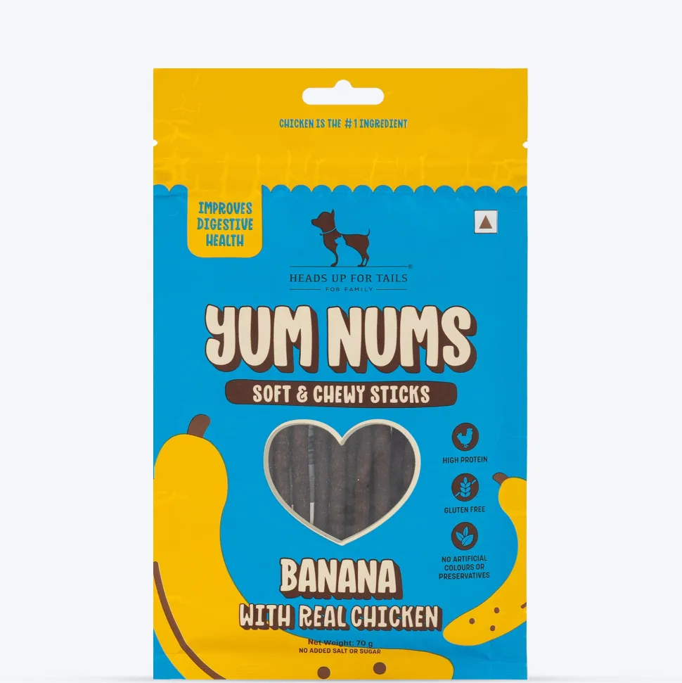 HUFT Yum Nums Soft & Chewy Sticks Banana with Real Chicken Treat For Dogs - 70 g
