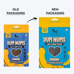 HUFT Yum Nums Soft & Chewy Sticks Banana with Real Chicken Treat For Dogs - 70 g