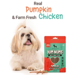 HUFT Yum Nums Soft & Chewy Sticks Pumpkin with Real Chicken Treat For Dogs - 70 g