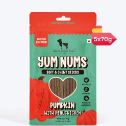 HUFT Yum Nums Soft & Chewy Sticks Pumpkin with Real Chicken Treat For Dogs - 70 g