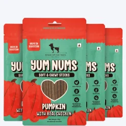 HUFT Yum Nums Soft & Chewy Sticks Pumpkin with Real Chicken Treat For Dogs - 70 g