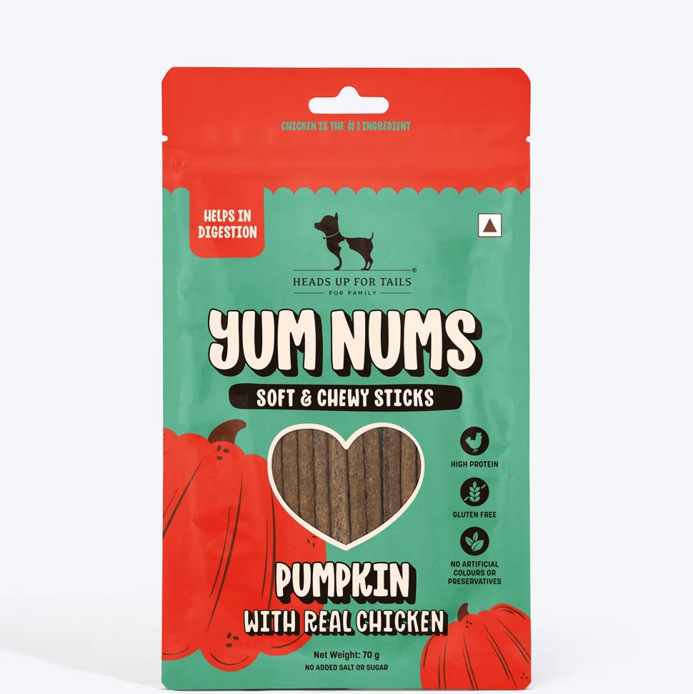 HUFT Yum Nums Soft & Chewy Sticks Pumpkin with Real Chicken Treat For Dogs - 70 g