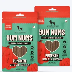 HUFT Yum Nums Soft & Chewy Sticks Pumpkin with Real Chicken Treat For Dogs - 70 g