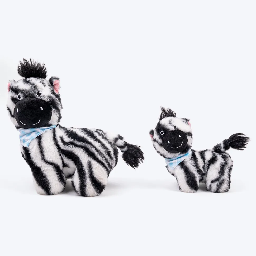 HUFT Zebra Zoom Plush Toy For Dog - Black & White