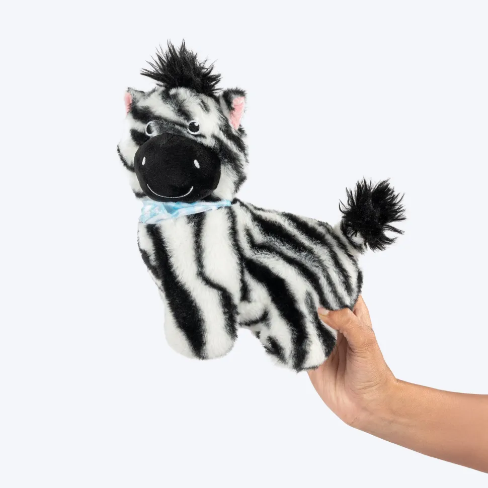 HUFT Zebra Zoom Plush Toy For Dog - Black & White