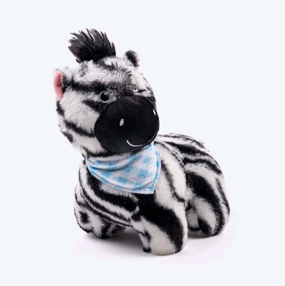 HUFT Zebra Zoom Plush Toy For Dog - Black & White