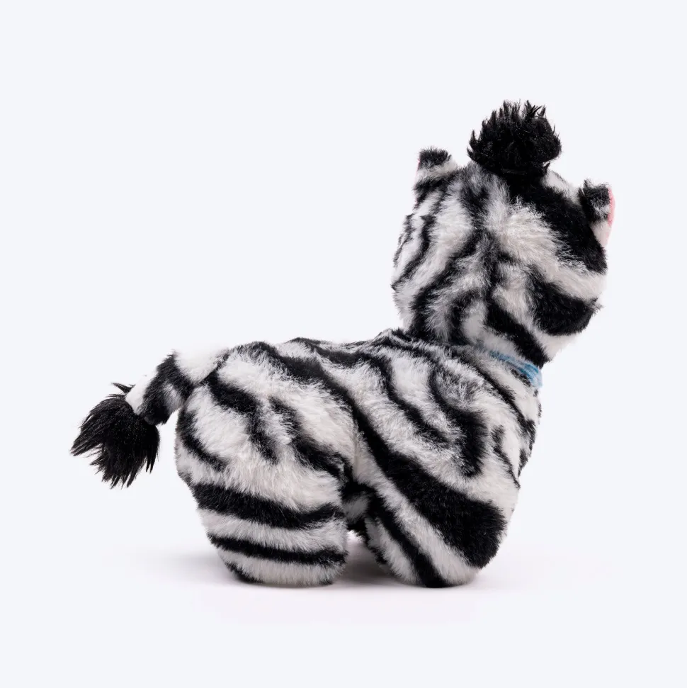 HUFT Zebra Zoom Plush Toy For Dog - Black & White