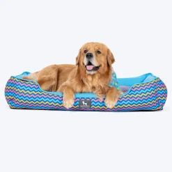 HUFT Zig - Zag Wag Lounger Dog Bed - Blue