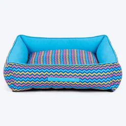 HUFT Zig - Zag Wag Lounger Dog Bed - Blue