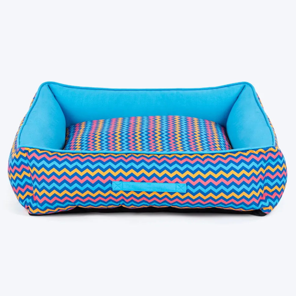 HUFT Zig - Zag Wag Lounger Dog Bed - Blue