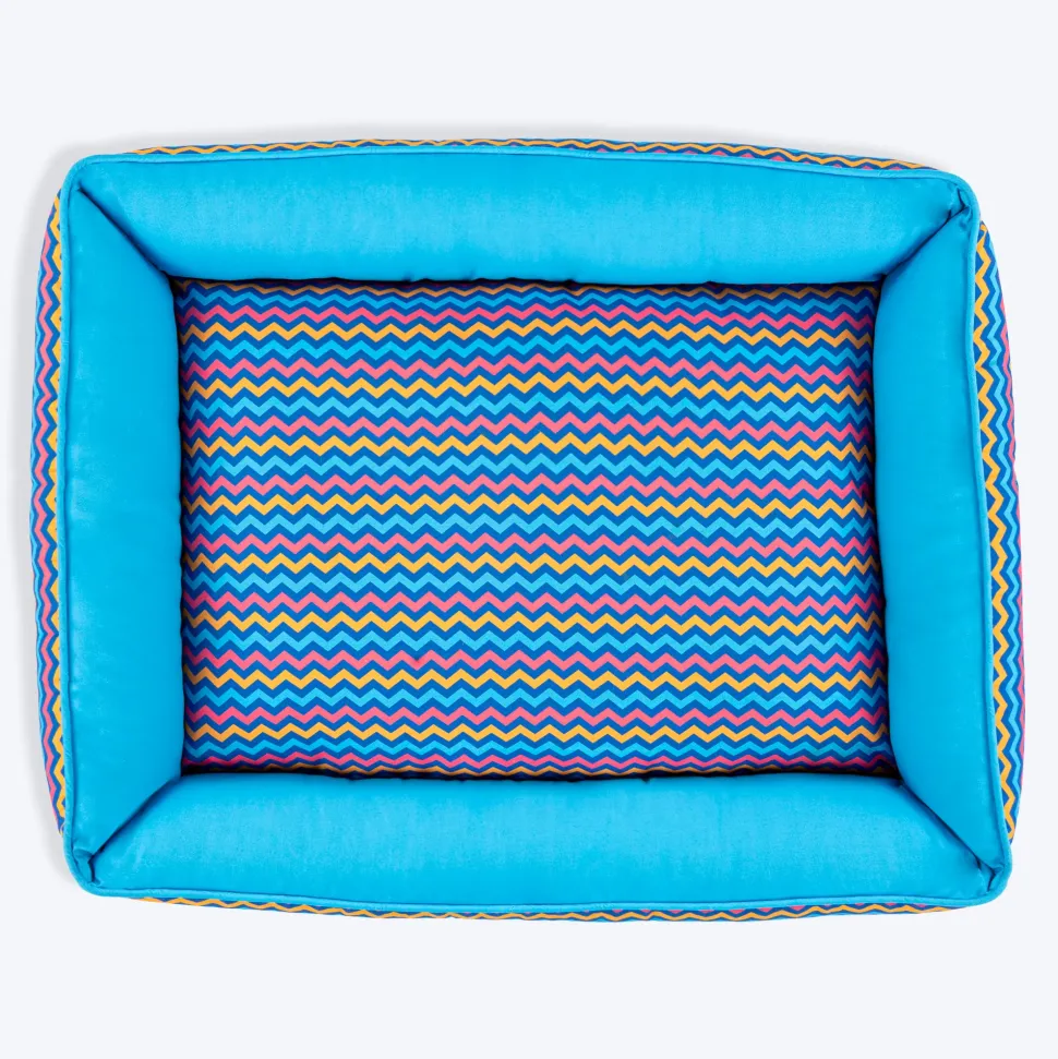 HUFT Zig - Zag Wag Lounger Dog Bed - Blue