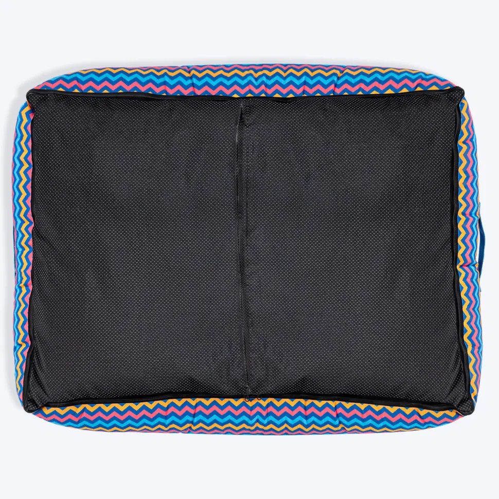 HUFT Zig - Zag Wag Lounger Dog Bed - Blue