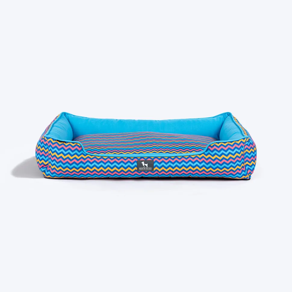 HUFT Zig - Zag Wag Lounger Dog Bed - Blue