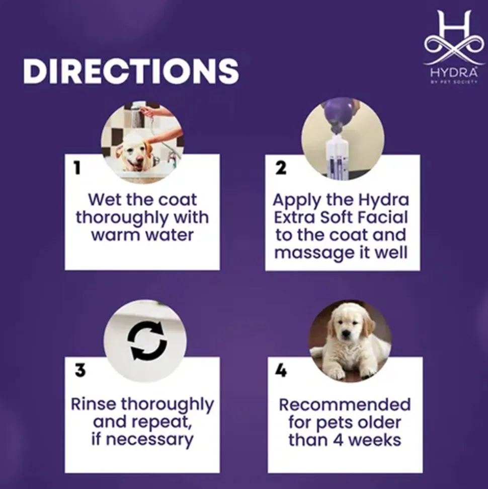 Hydra Groomers Extra Soft Ultra Gentle Face And Body Shampoo For Dog & Cat - 1 Ltr