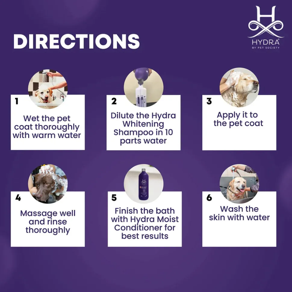 Hydra Groomers Whitening Shampoo For Dog & Cat - 1 Ltr