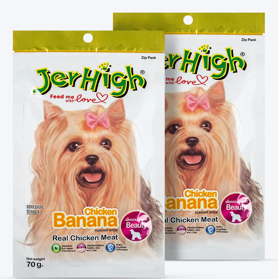 JerHigh Banana Dog Treats with Real Chicken Meat - 70 g