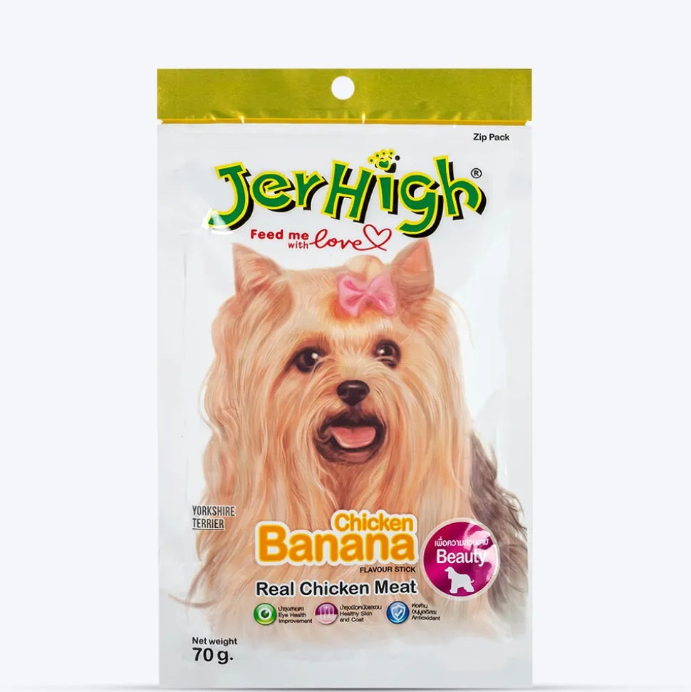 JerHigh Banana Dog Treats with Real Chicken Meat - 70 g