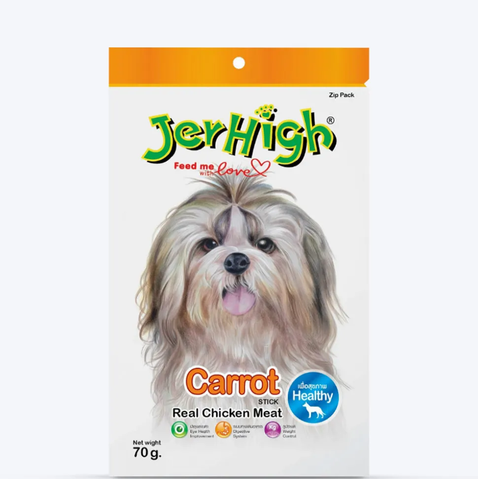 JerHigh Carrot Stick Dog Treat with Real Chicken Meat