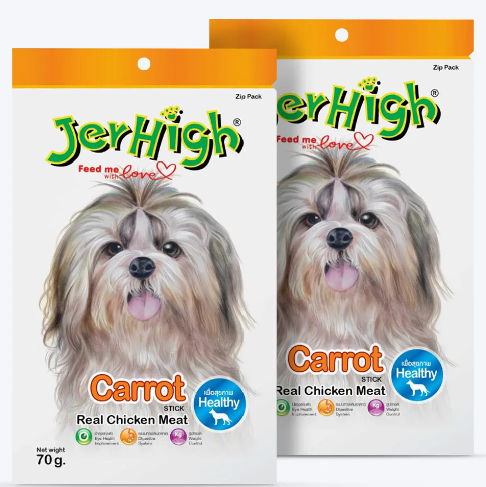 JerHigh Carrot Stick Dog Treat with Real Chicken Meat