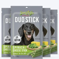 JerHigh Duo Stick Dog Treat - Spinach with Cheese Stick - 50 g