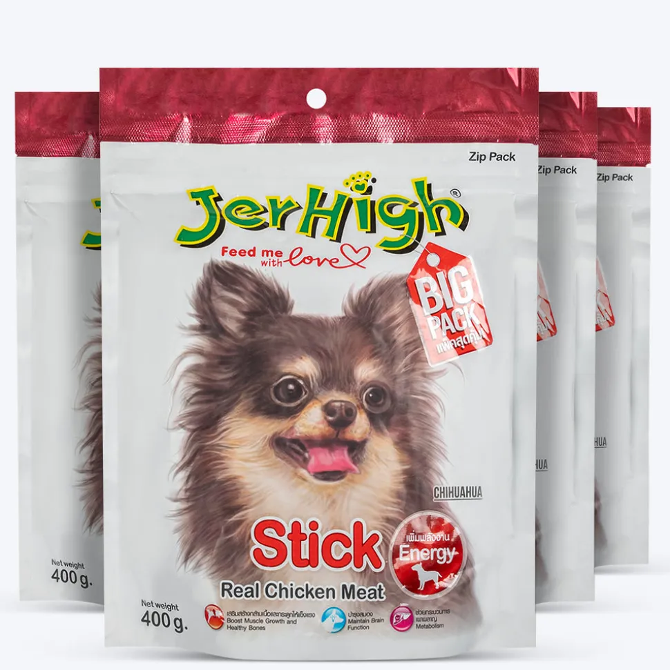 Jerhigh Stick Dog Treat Made with Real Chicken Meat