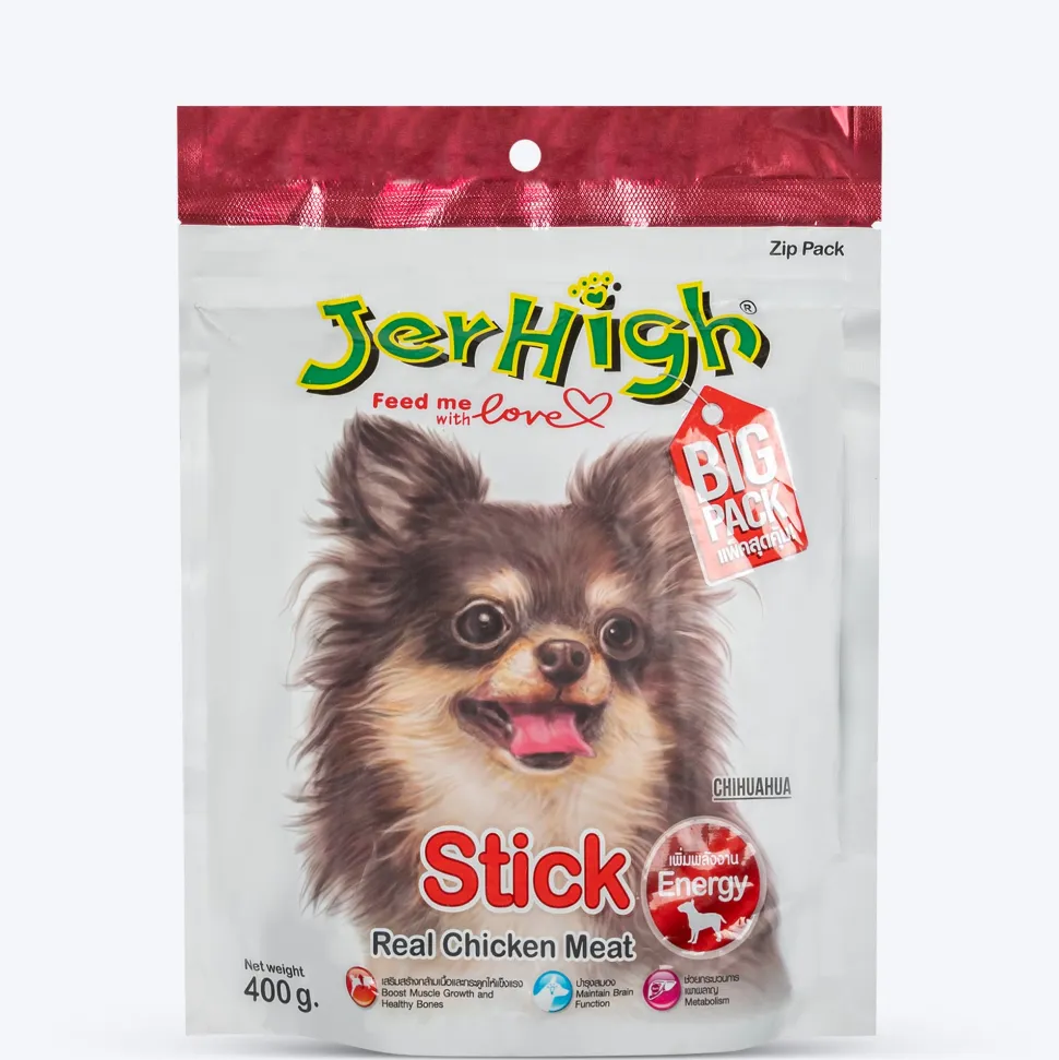 Jerhigh Stick Dog Treat Made with Real Chicken Meat