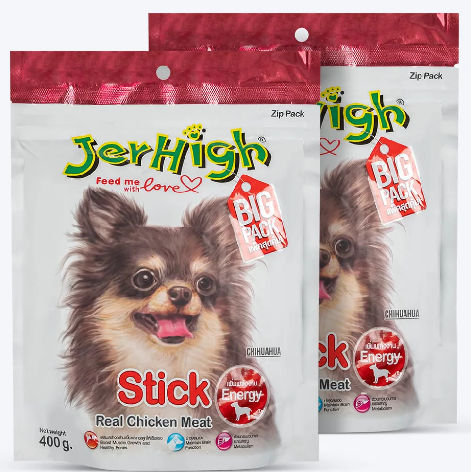 Jerhigh Stick Dog Treat Made with Real Chicken Meat