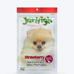 JerHigh Strawberry Stick Dog Treats with Real Chicken Meat