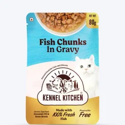 Kennel Kitchen Fish Chunks In Gravy Wet Cat Food - 80 g packs