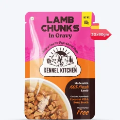 Kennel Kitchen (All Breeds & Ages) Lamb Chunks in Gravy Wet Dog Food - 80 g Packs