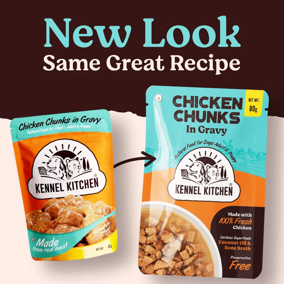 Kennel Kitchen Chicken Chunks in Gravy Wet Dog Food - 80 g packs