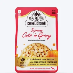 Kennel Kitchen Chicken Liver with Pumpkin Supreme Cuts In Gravy Wet Dog Food - 130 g Packs