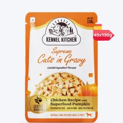 Kennel Kitchen Chicken with Pumpkin Supreme Cuts In Gravy Wet Dog Food - 130 g Packs