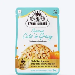 Kennel Kitchen Fish with Pumpkin Supreme Cuts In Gravy Wet Dog Food - 130 g Packs