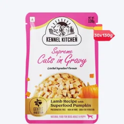 Kennel Kitchen Lamb with Pumpkin Supreme Cuts In Gravy Wet Dog Food - 130 g Packs
