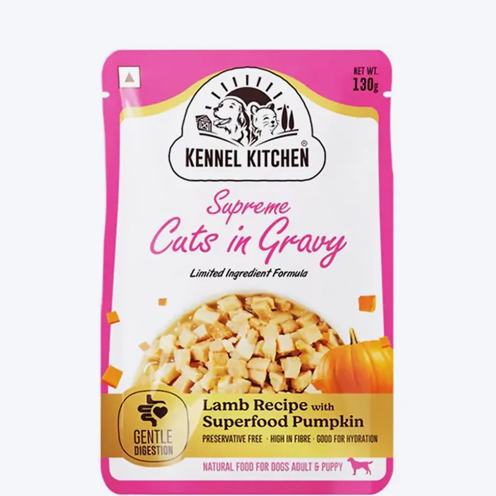 Kennel Kitchen Lamb with Pumpkin Supreme Cuts In Gravy Wet Dog Food - 130 g Packs