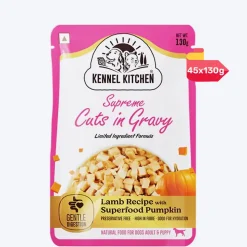 Kennel Kitchen Lamb with Pumpkin Supreme Cuts In Gravy Wet Dog Food - 130 g Packs
