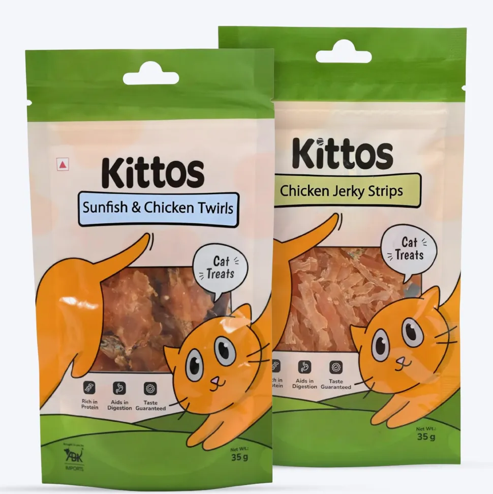 Kittos Purr-Fect Chicken Jerky Strips Cat Treats - 35 g