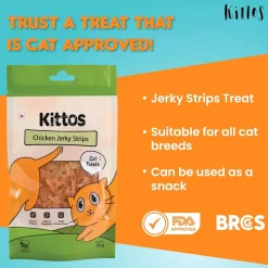 Kittos Purr-Fect Chicken Jerky Strips Cat Treats - 35 g