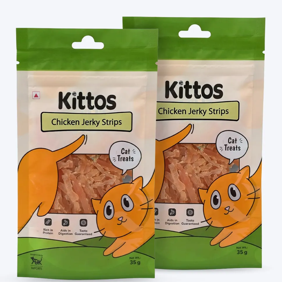 Kittos Purr-Fect Chicken Jerky Strips Cat Treats - 35 g