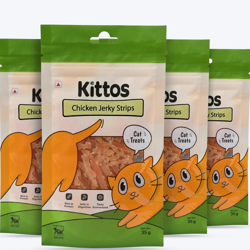 Kittos Purr-Fect Chicken Jerky Strips Cat Treats - 35 g