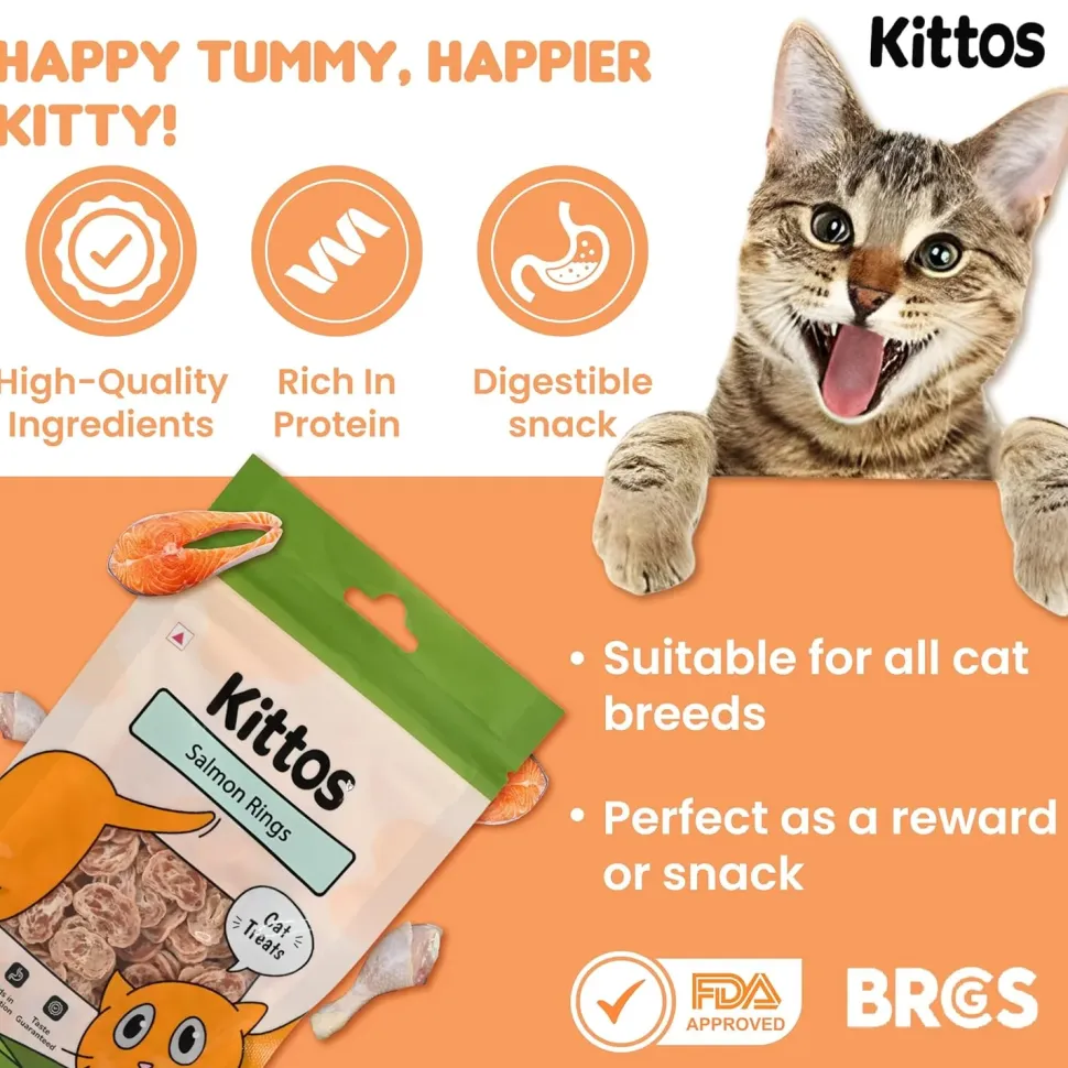 Kittos Purr-Fect Salmon Rings Cat Treats - 35 g