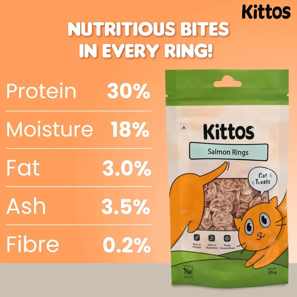 Kittos Purr-Fect Salmon Rings Cat Treats - 35 g
