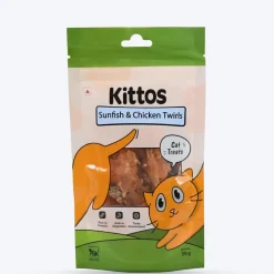 Kittos Purr-Fect Sunfish & Chicken Twirls Cat Treats - 35 g