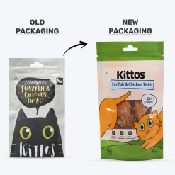 Kittos Purr-Fect Sunfish & Chicken Twirls Cat Treats - 35 g