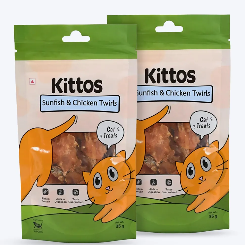 Kittos Purr-Fect Sunfish & Chicken Twirls Cat Treats - 35 g