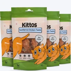Kittos Purr-Fect Sunfish & Chicken Twirls Cat Treats - 35 g
