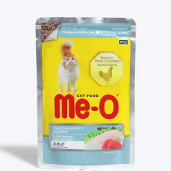 Me-O Chicken Rice and Tuna Fish Adult Wet Cat Food - 80 g packs