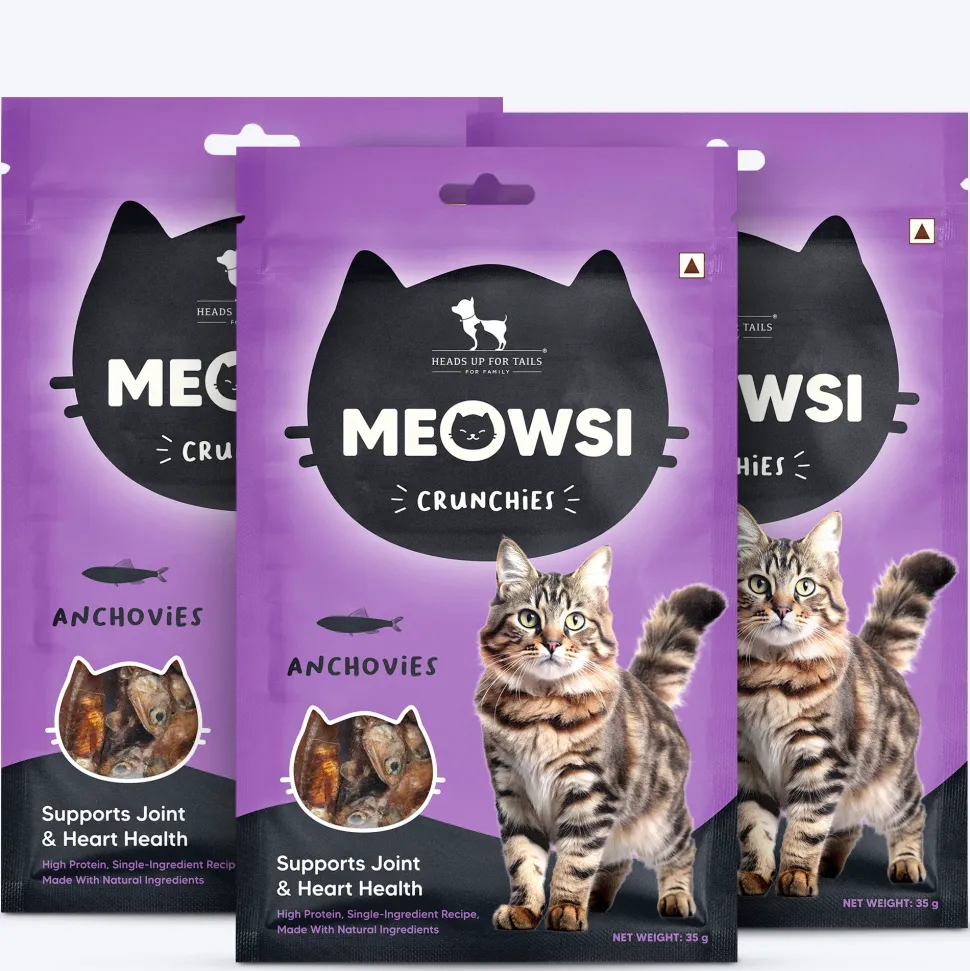 Meowsi by HUFT Dehydrated Anchovies Crunchies Cat Treats - 35 g